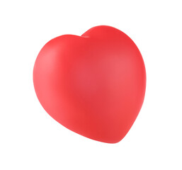 One red decorative heart isolated on white