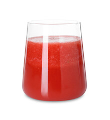 Tasty watermelon drink in glass isolated on white