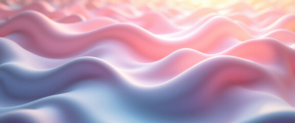 Obraz premium Soft Pastel Waves Background: Abstract 3D Rendered Texture