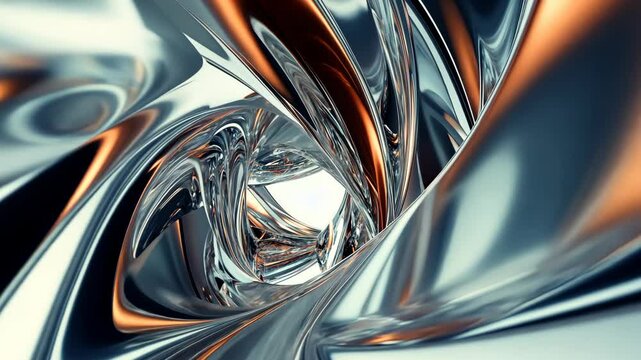 Abstract metallic background with curves and reflections.