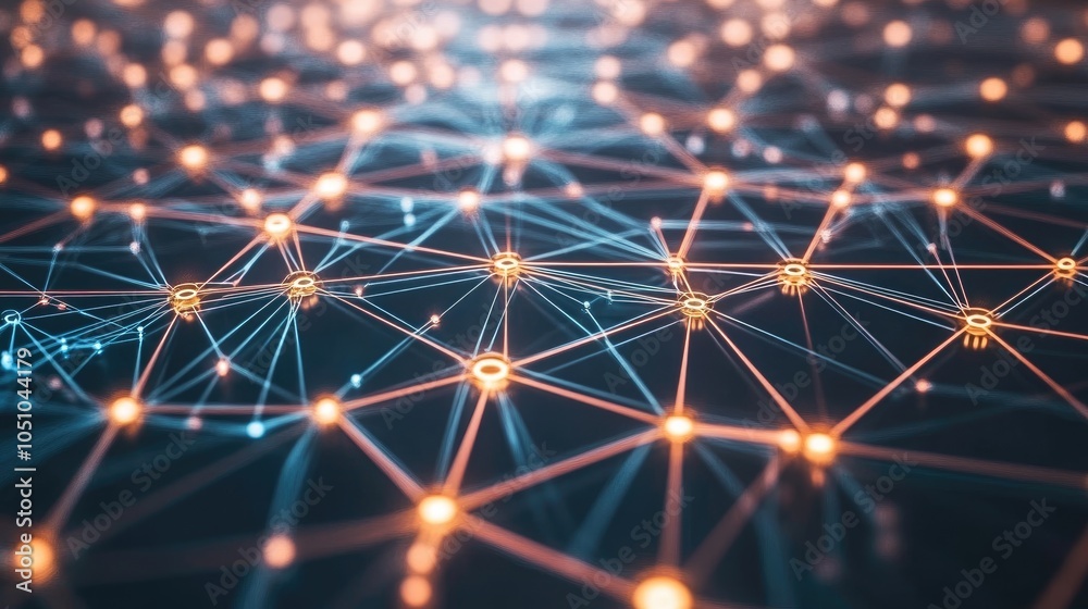 Poster exploring the intricate connections of modern network technology a visual representation of data flo