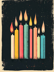 vintage colorful candles