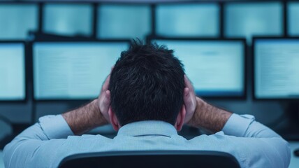 Fototapeta premium Office worker doing ergonomic stretches at desk, symbolizing mobility and prevention of office syndrome