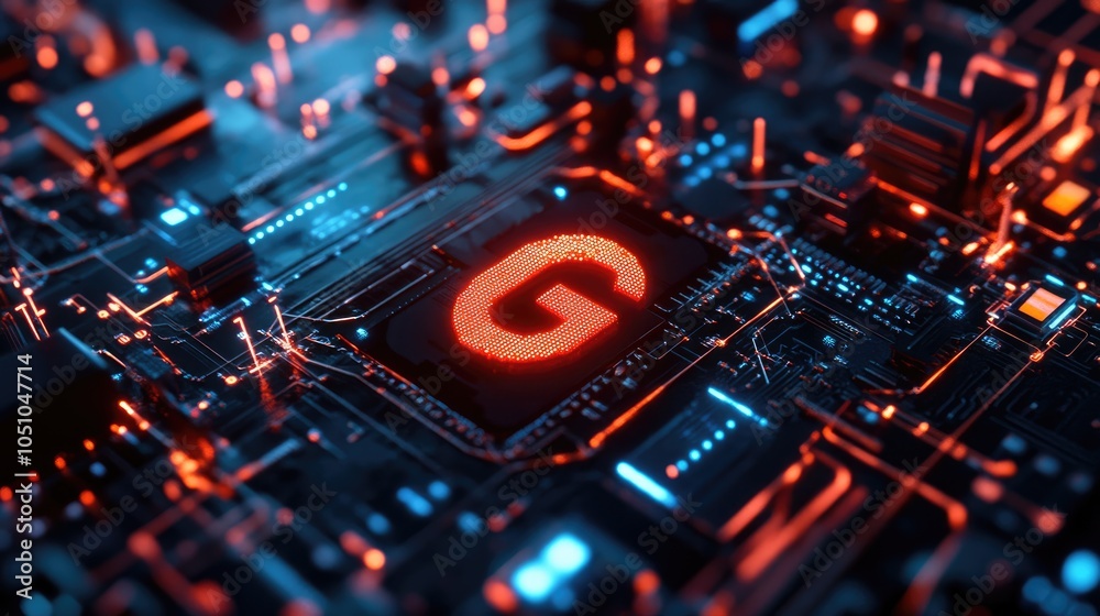 Poster exploring the intersection of technology and design a deep dive into modern circuitry and digital in
