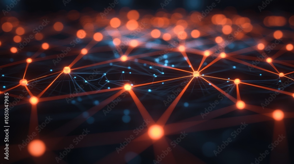 Poster exploring the complex interconnections of a digital network a visualization of nodes and links