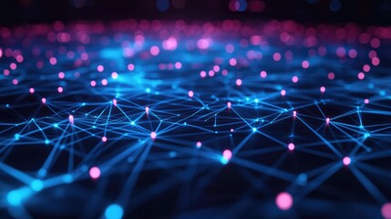 Exploring the digital cosmos a stunning visualization of interconnected nodes in a vibrant network