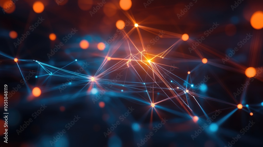 Poster dynamic network of light and energy exploring the interconnections of technology and data visualizat