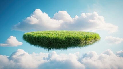 Floating Grass Island in the Sky