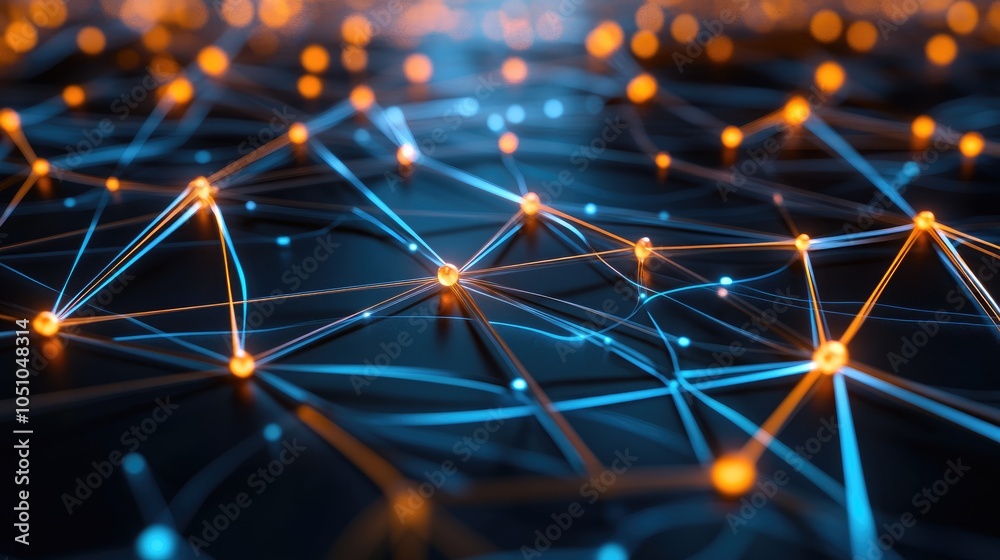 Poster exploring the intricate web of connections a visual representation of technology and data interactio