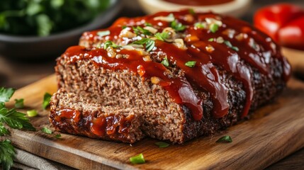 Savory Meatloaf in Rustic Setting