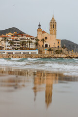 Fototapeta premium Beach of Sitges, Spain