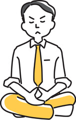 瞑想する男性社員