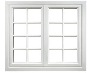 Classic white window frame with clean lines, Transparent PNG,  clipping path