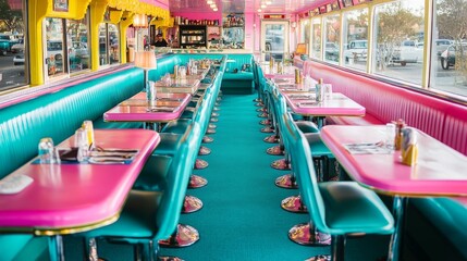 Vibrant American Diner with Elegant Presentation