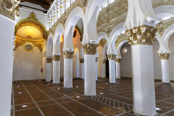 interior of a sinagoge in Toledo