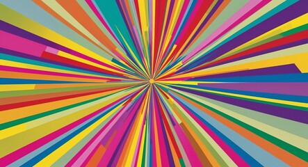 Bold colors explode into vibrant, abstract starbursts that capture the spirit of retro pop art.