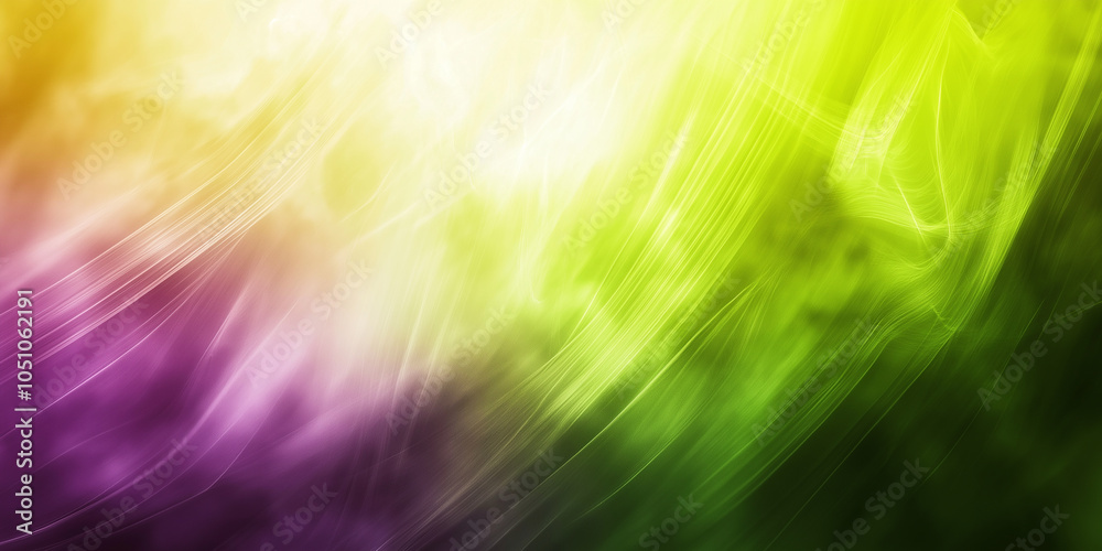 Poster abstract yellow green and purple background creating flowing lines of light