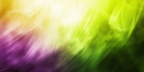 Abstract yellow green and purple background creating flowing lines of light