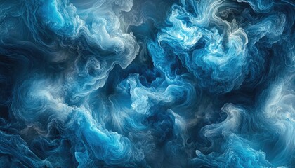 Obraz premium Abstract Swirling Blue and White Patterns - Digital Art Design