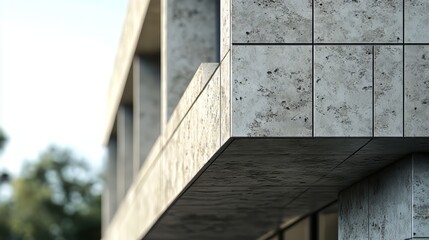 Abstract architecture. detail of a building facade made of stone blocks. architecture modern. Ultra realistic. Photorealistic