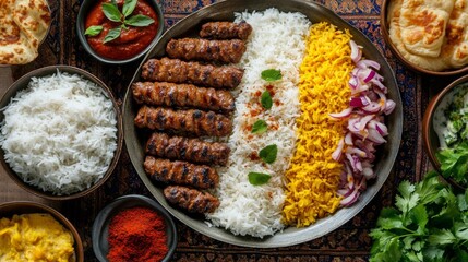 Creative Plating of Traditional Dishes on a Table