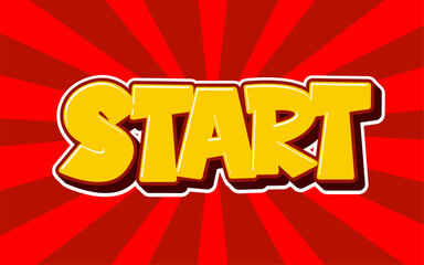 lettering start with 3d style orange and red colors.