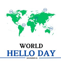 Obraz premium World Hello Day. Vector Illustration on November 21 