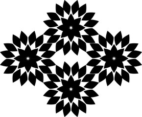 Floral round decorative ornament. Abstract decoration element.