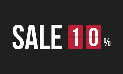 sale 10%, vector advertising banner or season discount poster