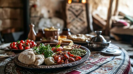 Fototapeta premium Rustic Traditional Meal with Seasonal Ingredients