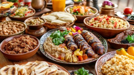 Obraz premium Vibrant Eastern Cooking Techniques in a Natural Kitchen