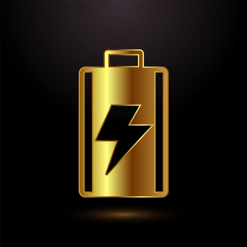 recommend clip art: Power, Battery Icon Design Illustration, Gold toned battery icon style guide
