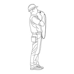 Fototapeta premium Industrial Worker in Safety Gear with Folded Arms