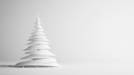 A textured white card with a minimalist Christmas tree made of simple lines and dots, allowing the message to shine.