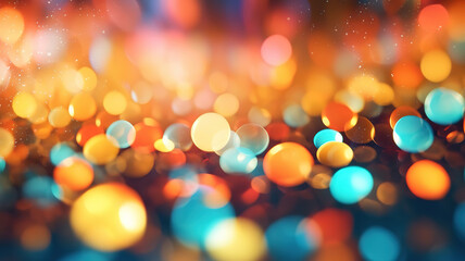 Obraz premium Superb Background with orange, yellow bokeh on black