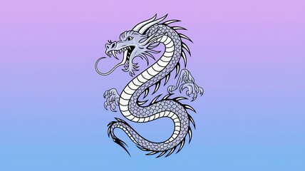 Fototapeta premium dragon tattoo design. made with generative Ai