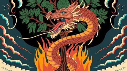 dragon tattoo design. made with generative Ai