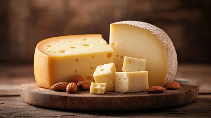 Rustic Cheese Platter with Nuts and Dried Fruits