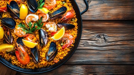 Vibrant Seafood Paella with Saffron Rice