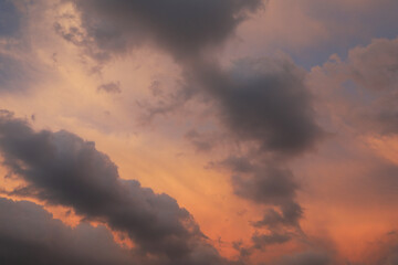 Beautiful view of blue sky with fluffy clouds