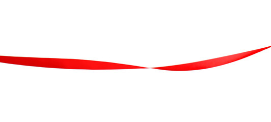 Finish. One red ribbon isolated on white