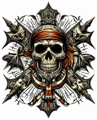 TRIBAL TATOO トライバル タトゥ 刺青ドクロ	
