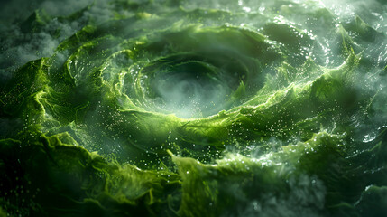 Obraz premium Green Light Swirl Representing Care and Protection