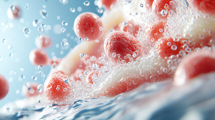 Fototapeta premium Microscopic wonders exploring the intricate dance of bubbles and cells under the lens of science