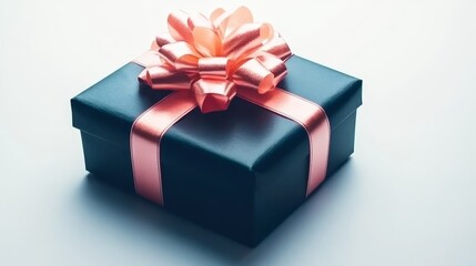 Exquisite black gift box with delicate pink ribbon, the epitome of elegance and celebration