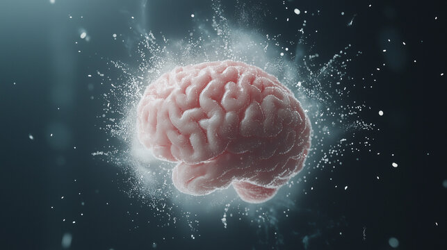 Brainpower Burst: A captivating image of a human brain exploding with energy, symbolizing brilliance, innovation, and the power of the mind.  