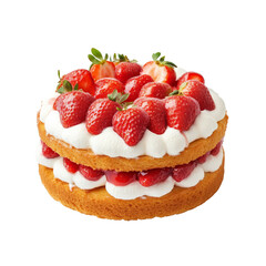 Delicious Strawberry Cake with Whipped Cream.