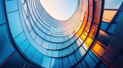 Abstract contemporary open space architectural background, AI generated image