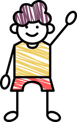 Hand-drawn character doodle childish style illustration