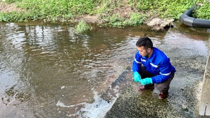 Biologist is actively monitoring water quality and contaminants in the water.